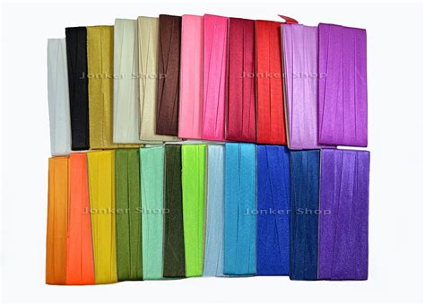 Satin Bias Tape Single Fold 12mm PICK YOUR COLOR 24 Colors 2 5