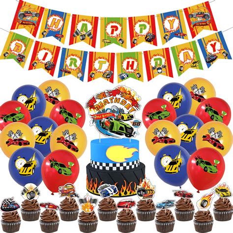 Buy Zcptz Hot Car Birthday Party Supplies Race Car Wheels Party