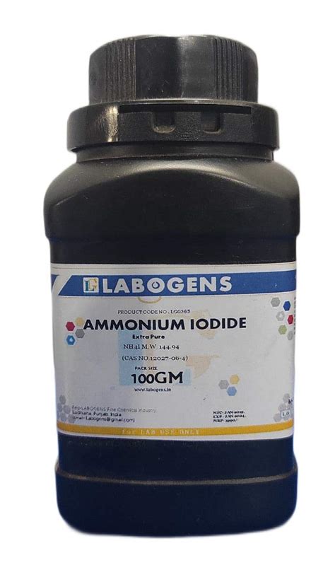 LABOGENS AMMONIUM IODIDE Extra Pure 100GM Assay Min 99 NH4I M W