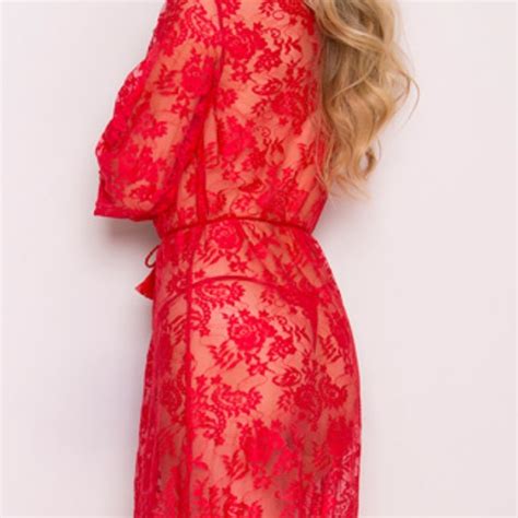 Mapale Intimates Sleepwear Mapale Long Lace Robe W Gstring Lingerie Poshmark
