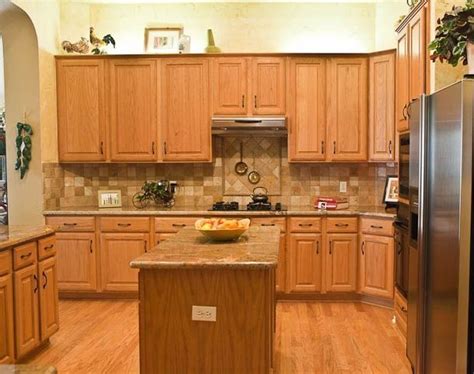 Kitchen Floor Tile Ideas With Oak Cabinets