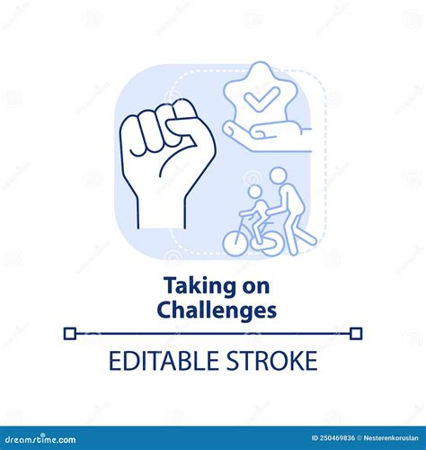 Taking On Challenges Light Blue Concept Icon Stock Vector