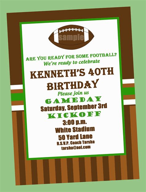 Get Football Birthday Party Invitations Pictures | Free Invitation Template