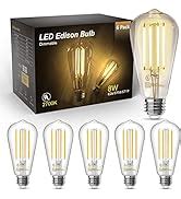 TJOY 12 Pack Vintage 8W ST58 LED Edison Light Bulbs Dimmable 60W