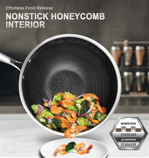 Buy Michelangelo Stainless Steel Wok With Lid Nonstick Wok Pan Inch