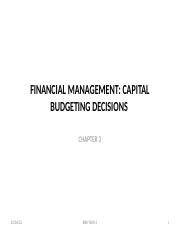 Capital Budgeting Decisions Copy Ppt FINANCIAL MANAGEMENT CAPITAL