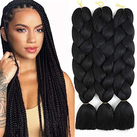 Synthetic Jumbo Braiding Hair Black Braid In Hair Extensions Braids