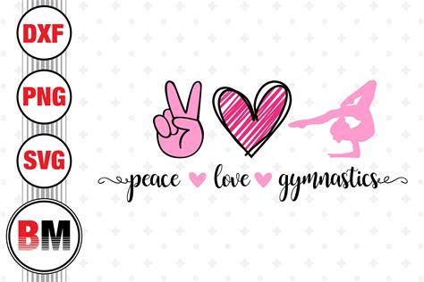 Peace Love Gymnastics Svg Png Dxf Files By Bmdesign Thehungryjpeg The