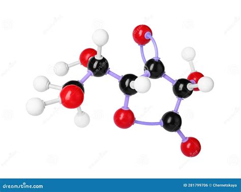 Molecule of Vitamin C Isolated on White. Chemical Model Stock Photo ...