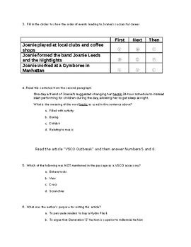 Fsa Ela Reading Practice Test Questions Rebhan First Edition