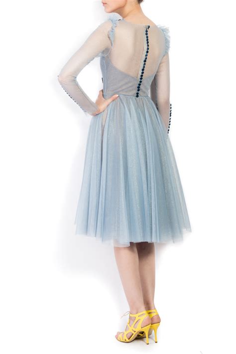 Robe Bleu Ciel En Tulle Robes Mi Longues Robes Sur Mesure