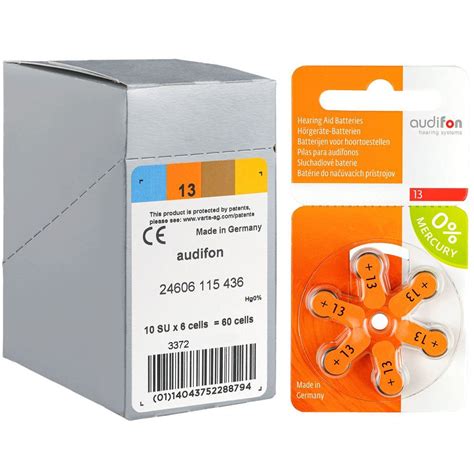 AUDIFON ZA13 Батарейки для слуховых аппаратов воздушно-цинковые ...