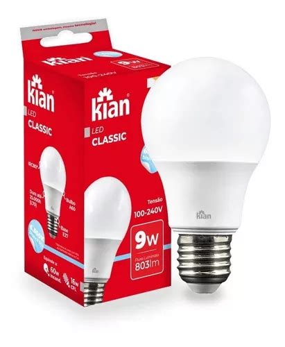 Kit Lampadas Led Bulbo A W K Branca Fria Bivolt Kian