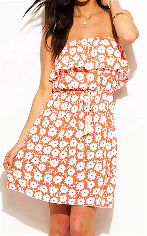 How Cute Is This Apricot Floral Sundress The Colors Are So Vibrant