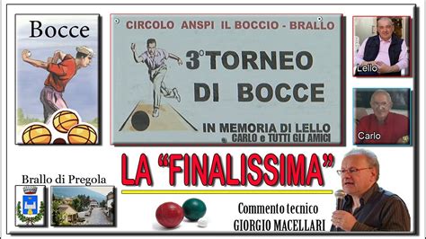 Bocce Memorial Brallo Finalissima Bocce Oltrepopavese