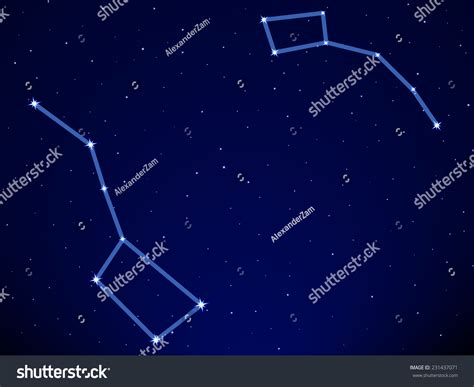 Illustration Big Dipper Little Dipper Constellation Stock Illustration 231437071 - Shutterstock