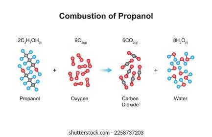 Scientific Designing Propanol Combustion Reaction Vector Stock Vector ...