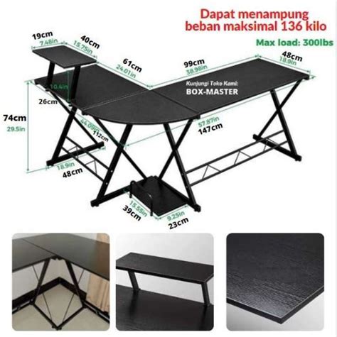 Promo Meja L Gaming Meja Kerja Bentuk L Meja Sudut Corner Table L Shape