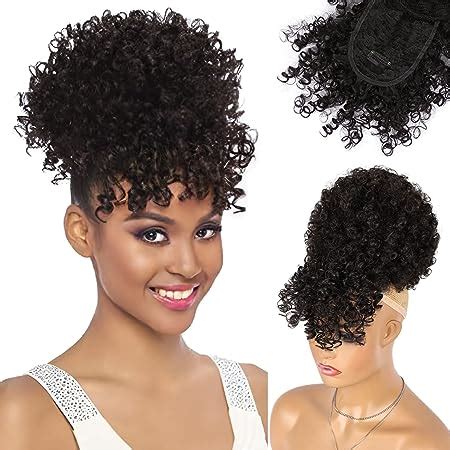 Amazon Entranced Styles Drawstring Ponytail With Bangs Afro Puff