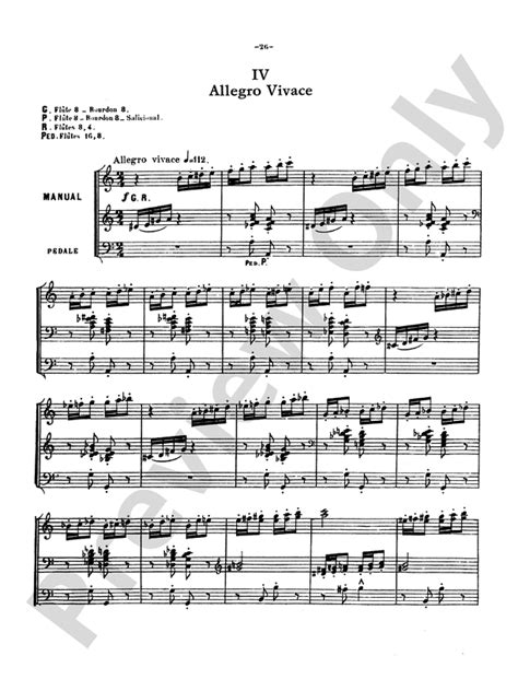 Vierne Symphony No Op Iv Allegro Vivace Part Digital Sheet