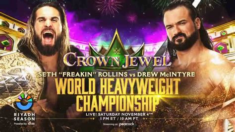 Rollins Vs Mcintyre World Title Match Set For Wwe Crown Jewel 2023