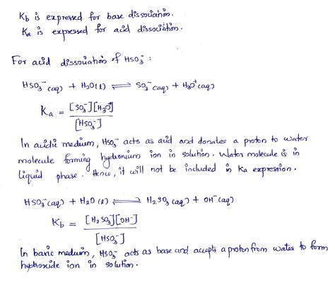 Solved Write The Balanced Ka And Kb Reactions For HSO In Water