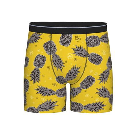 Easygdp Summer Pineapple Mens Boxer Briefs Mens Underwear Boxer