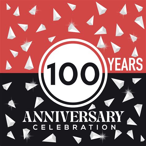 Celebrating 100th Years Anniversary Logo Design With Red And Black