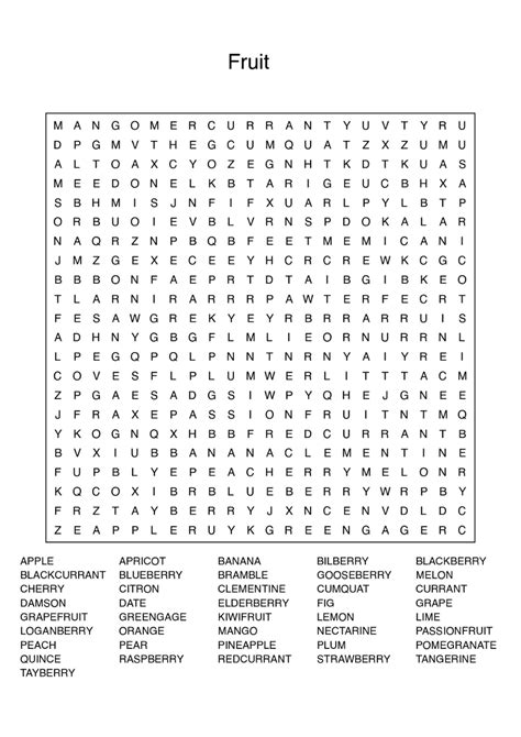 Free Printable Hard Word Searches