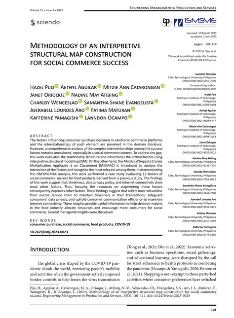 PDF Methodology Of An Interpretive Structural Map Construction For