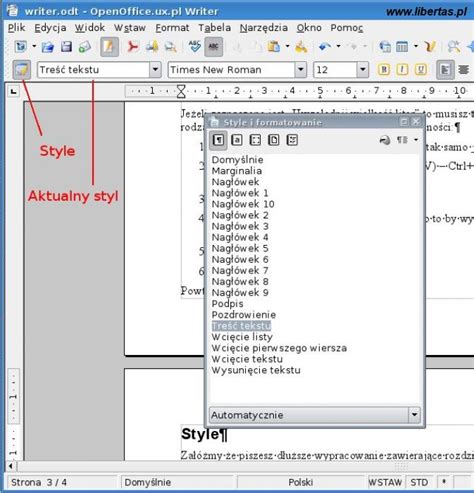 OpenOffice Writer Podstawy Pisania Technologie LIBERTAS PL