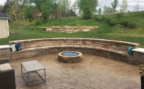 Patio Designs With Fire Pit Seating Walls Patio Ideas