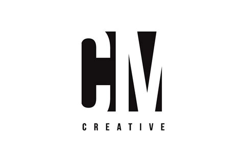 CM C M White Letter Logo Design with Black Square. 4873287 Vector Art ...