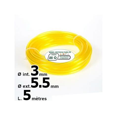 5 mètres durite d essence 3x5 5 mm nylon jaune Bebel Motoculture