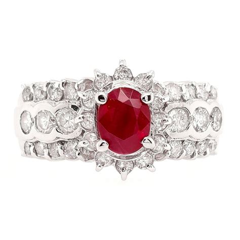 Ctw Ct Natural Vivid Burma Ruby And Ct Natural Diamonds