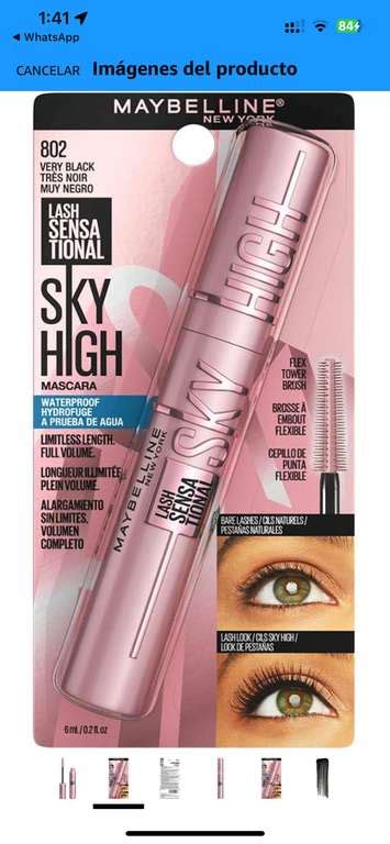 Amazon Maybelline Mascara Lash Sensational Sky High A Prueba De Agua