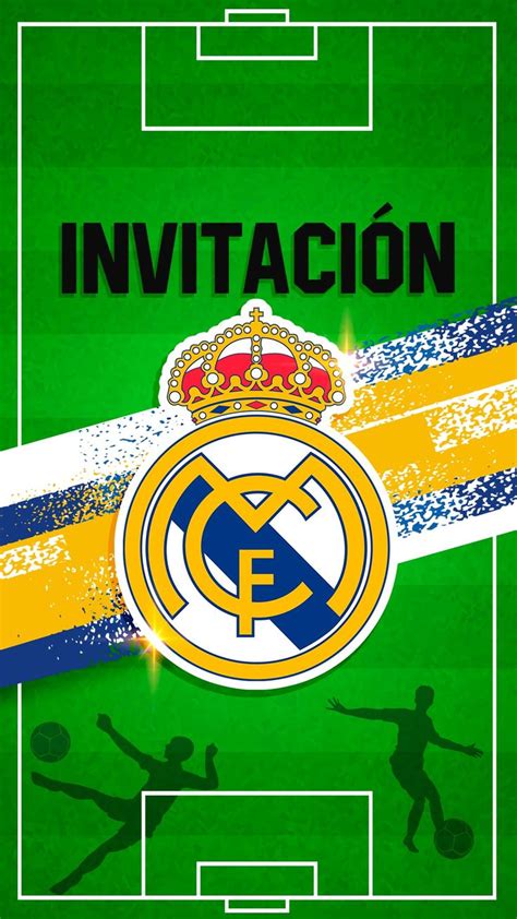 TARJETA DE INVITACIÓN DIGITAL REAL MADRID CON FOTO Invitaciones