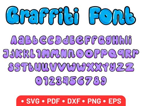 Graffiti Font SVG Street Inspired Clipart Bubble Letter Font Alphabet