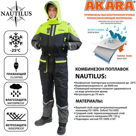 КОМБИНЕЗОН ЗИМНИЙ AKARA NAUTILUS ПОПЛАВОК - РыбачОК - Рыболовный ...