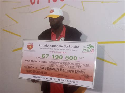 Burkina LONAB Hauts Bassins Le premier gagnant de lannée 2024