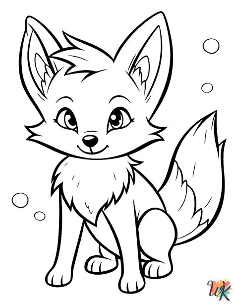 Coloriage Renard kawaii à imprimer pour les enfants