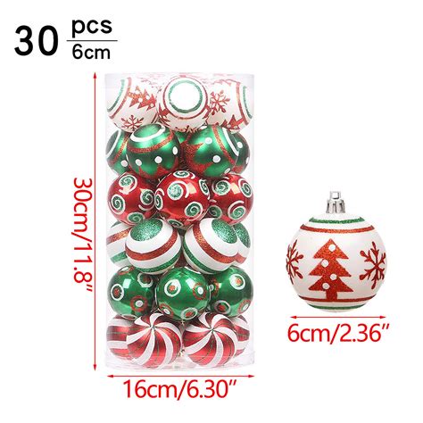 30 Pcs 6cm Christmas Candy Ornamentsglitter Hanging Christmas Tree Decor Home Party Specialties