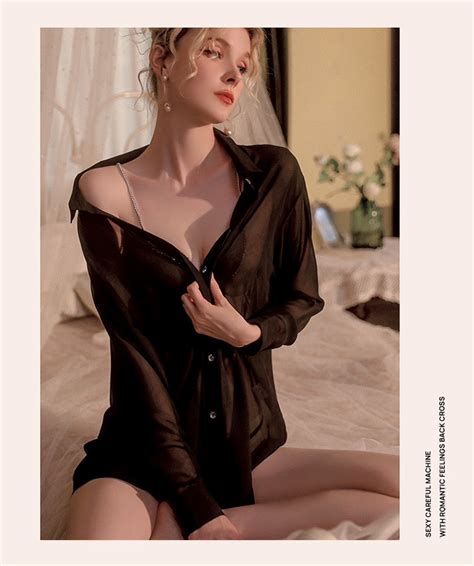 Limited Time Discount Sexy Lingerie Women Sexy See Through Pajamas Pure Desire Boyfriend Style