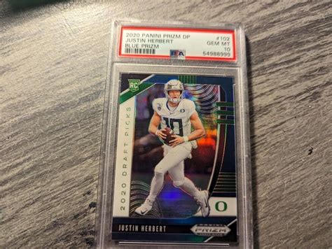 Justin Herbert 2020 Prizm Draft Picks 102 Blue Price Guide Sports