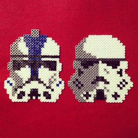 Clone Trooper And Stormtrooper Star Wars Perler Beads By