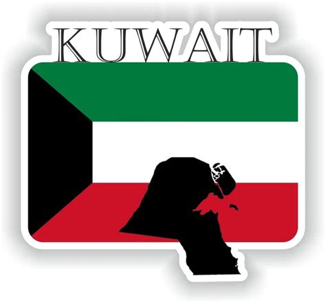 Kuwait Sticker Flag Mf For Laptop Book Fridge Guitar Motorcycle Helmet