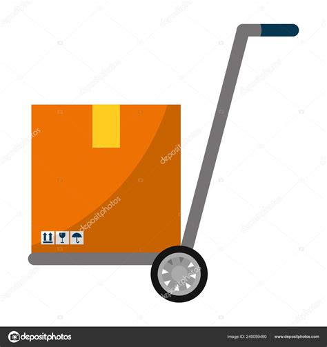 Platform Trolleys Delivery Box Package Vector Illustration Stock Vector