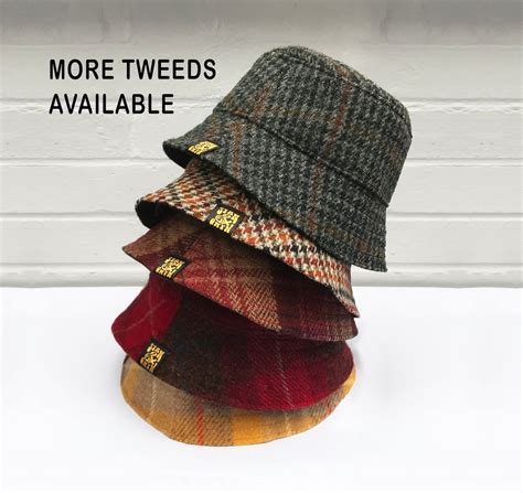 Harris Tweed Hat Bucket Hat For Men Winter Hat Wool Hat Etsy Uk