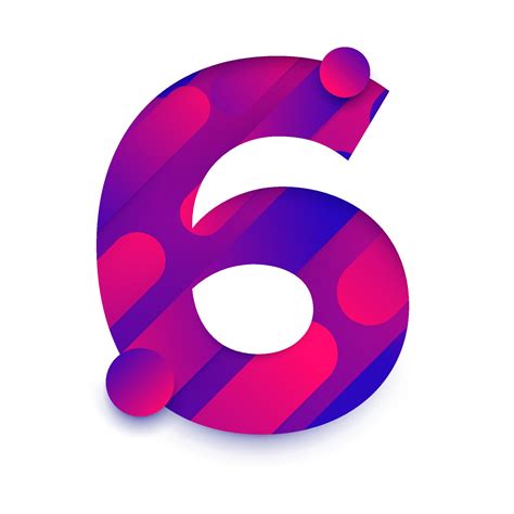 Number with abstract gradient background. Number 6 2161646 Vector Art ...