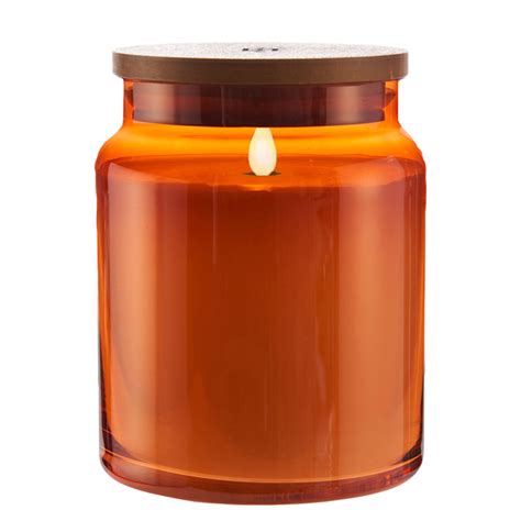 Lightli Moving Flame Orange Glass Jar Candle 4 X 55 Inch Remote Ready Buy Now